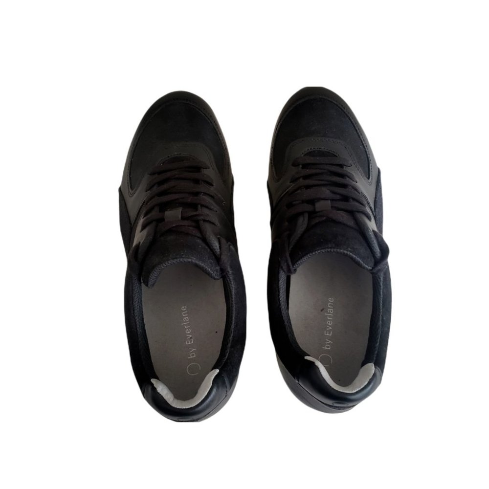 O by Everlane Black The Trainer Lace-Up Leather Sneakers  Women's Sz 10 Men's  8 - Picture 8 of 11
